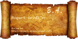 Bogert Arzén névjegykártya